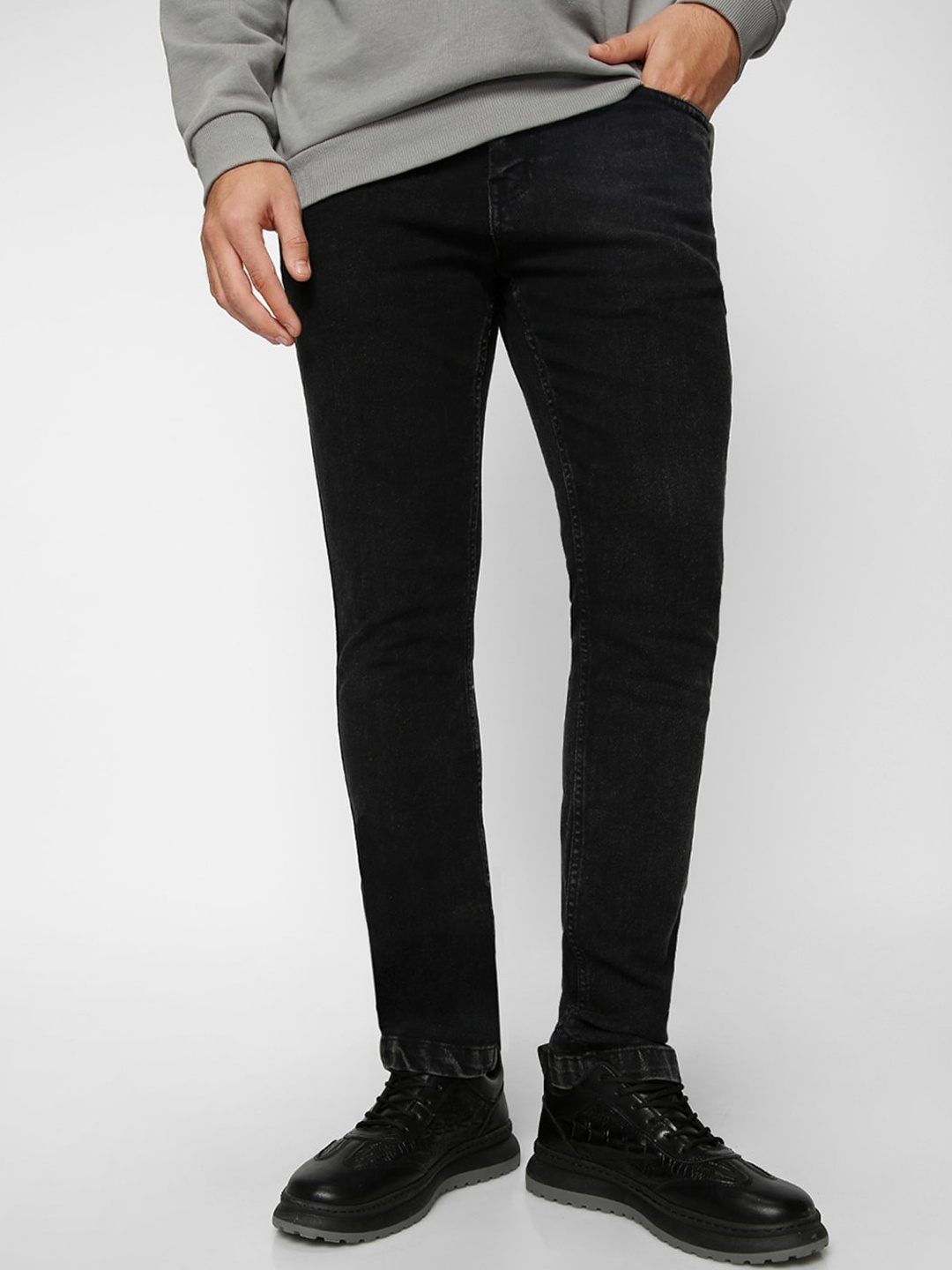 

Bewakoof Men Mid-Rise Denim Jeans, Black