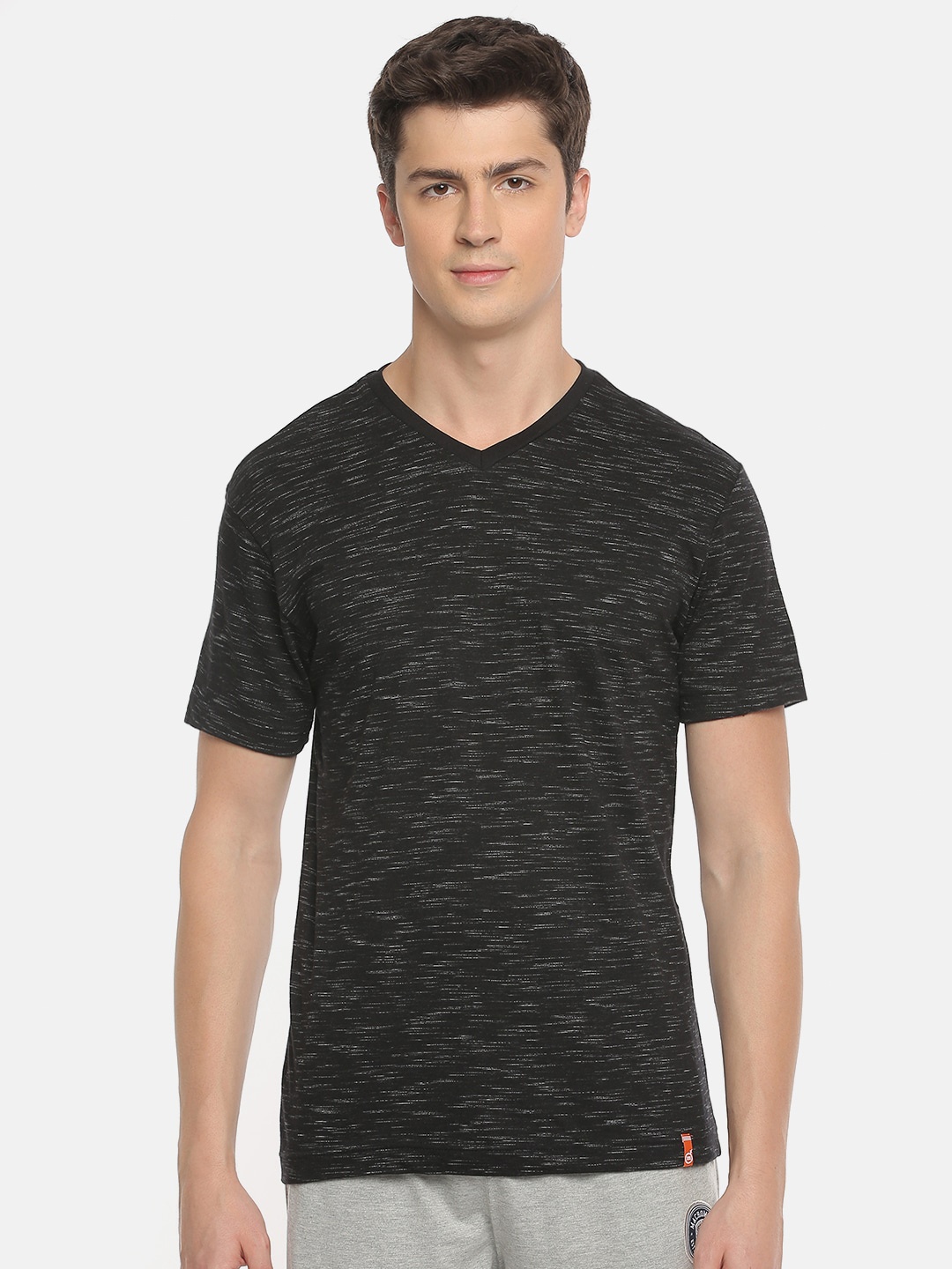 

Macroman M-Series V-Neck Cotton Sports T-shirt, Black