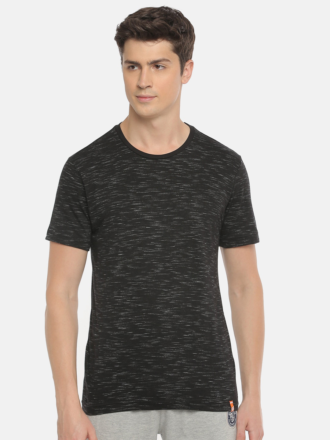 

Macroman M-Series Round Neck Cotton Sports T-shirt, Black