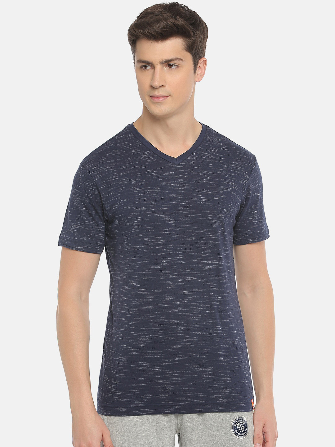 

Macroman M-Series V-Neck Cotton Sport T-shirt, Navy blue