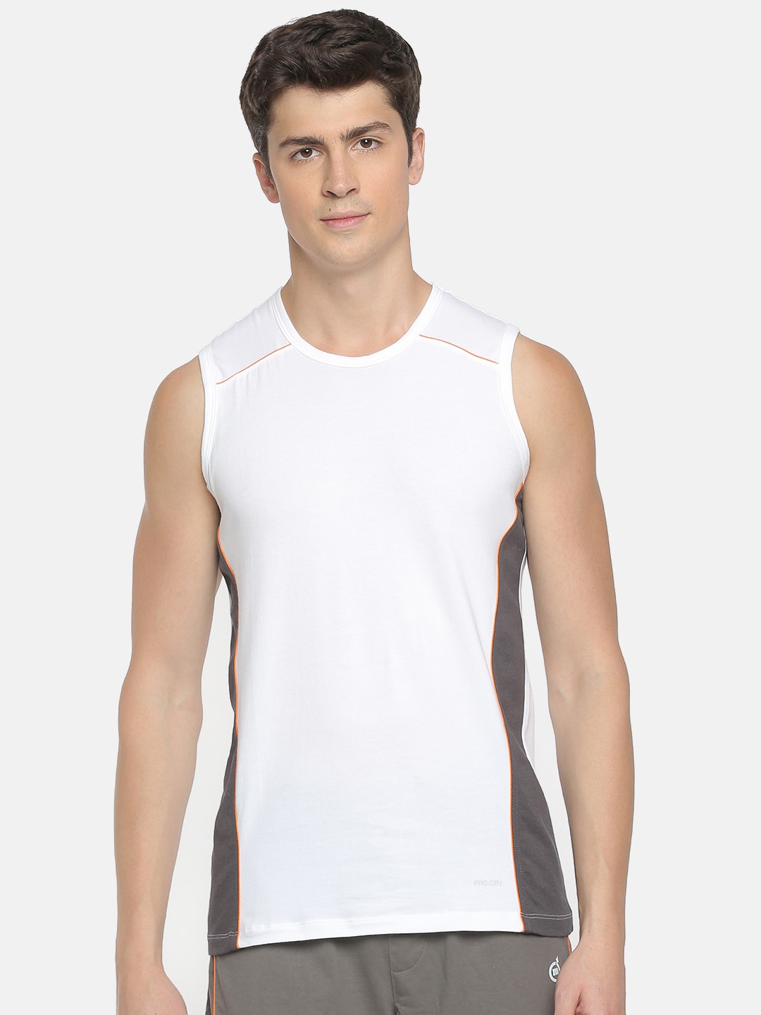 

Macroman M-Series Sleeveless Cotton Sports T-shirt, White