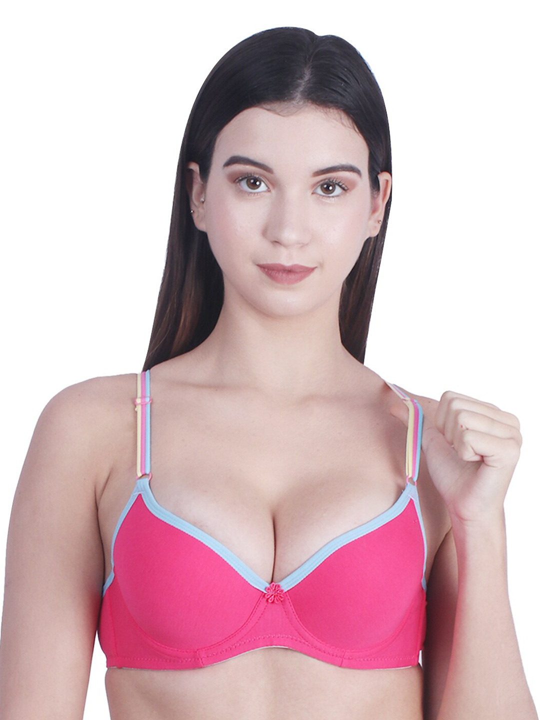 

BRACHY Medium Coverage Underwired Lightly Padded All Day Comfort Cotton T-shirt Bra, Pink