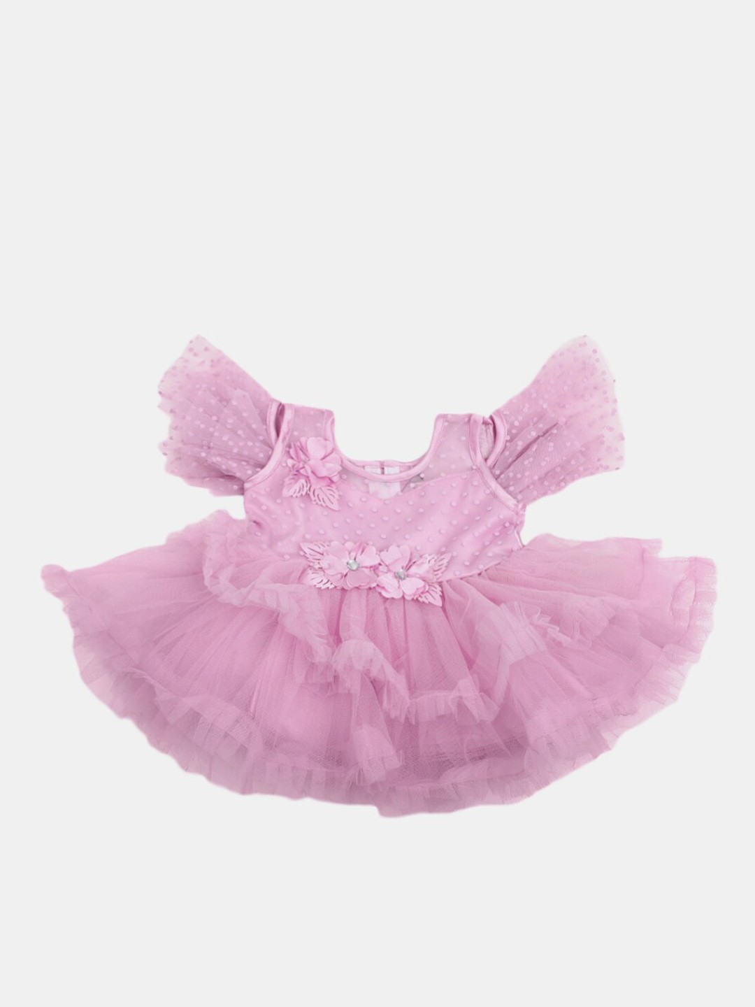 

V-Mart Infant Girls Self Design Fit & Flare Dress, Orange