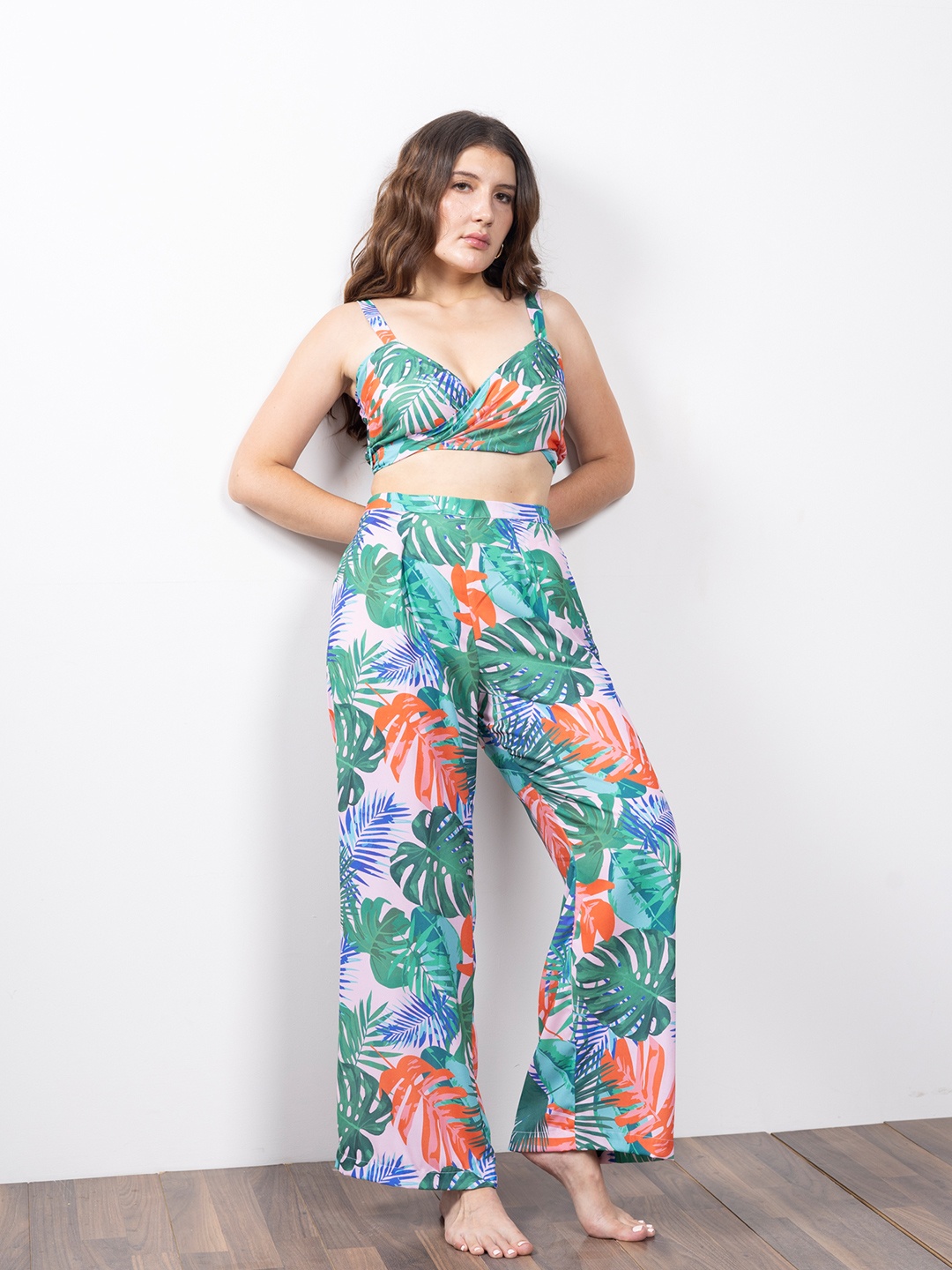 

EROTISSCH Tropical Printed Beachwear Set, Green