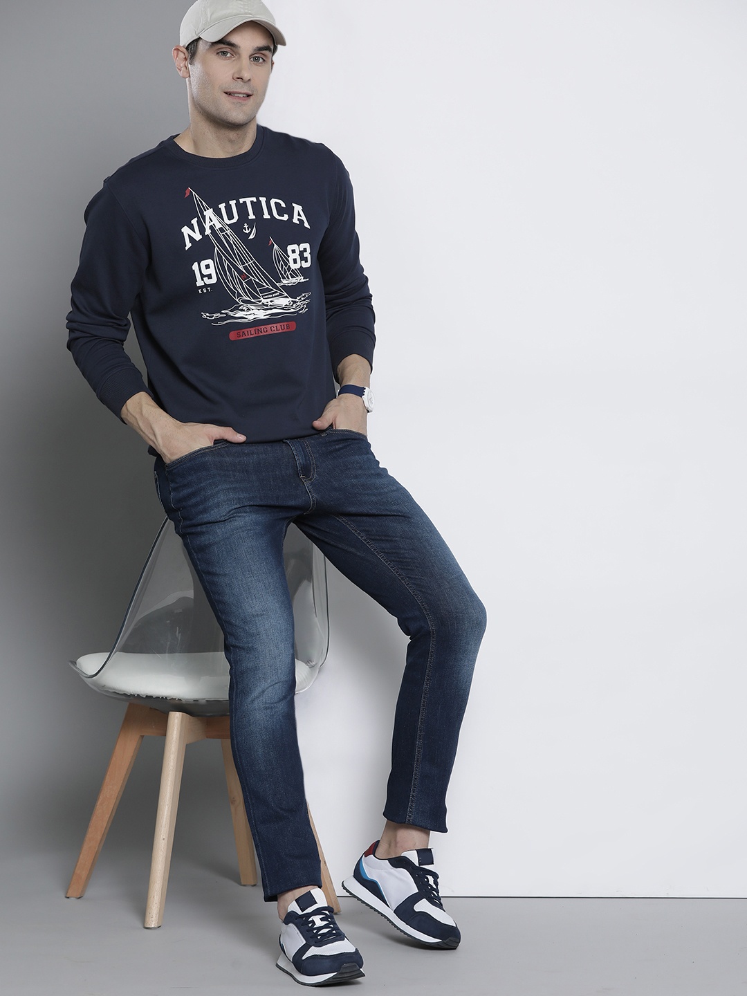 

Nautica Men Printed Sweatshirt, Navy blue