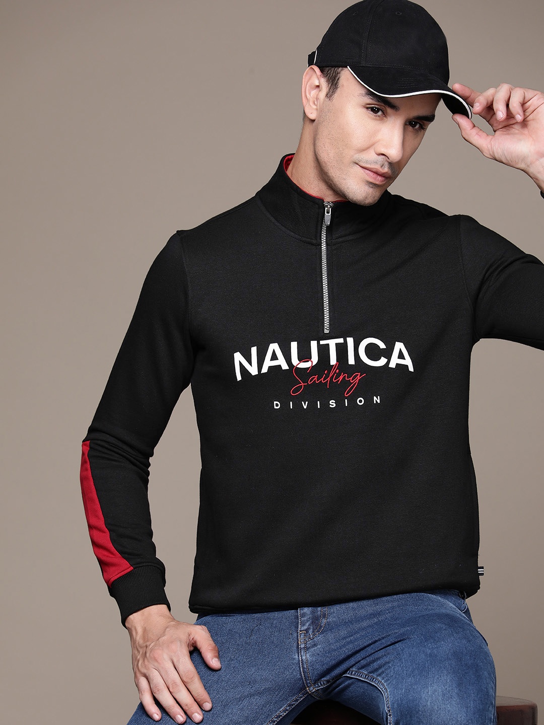 

Nautica Brand Logo Printed Sweatshirt, Black