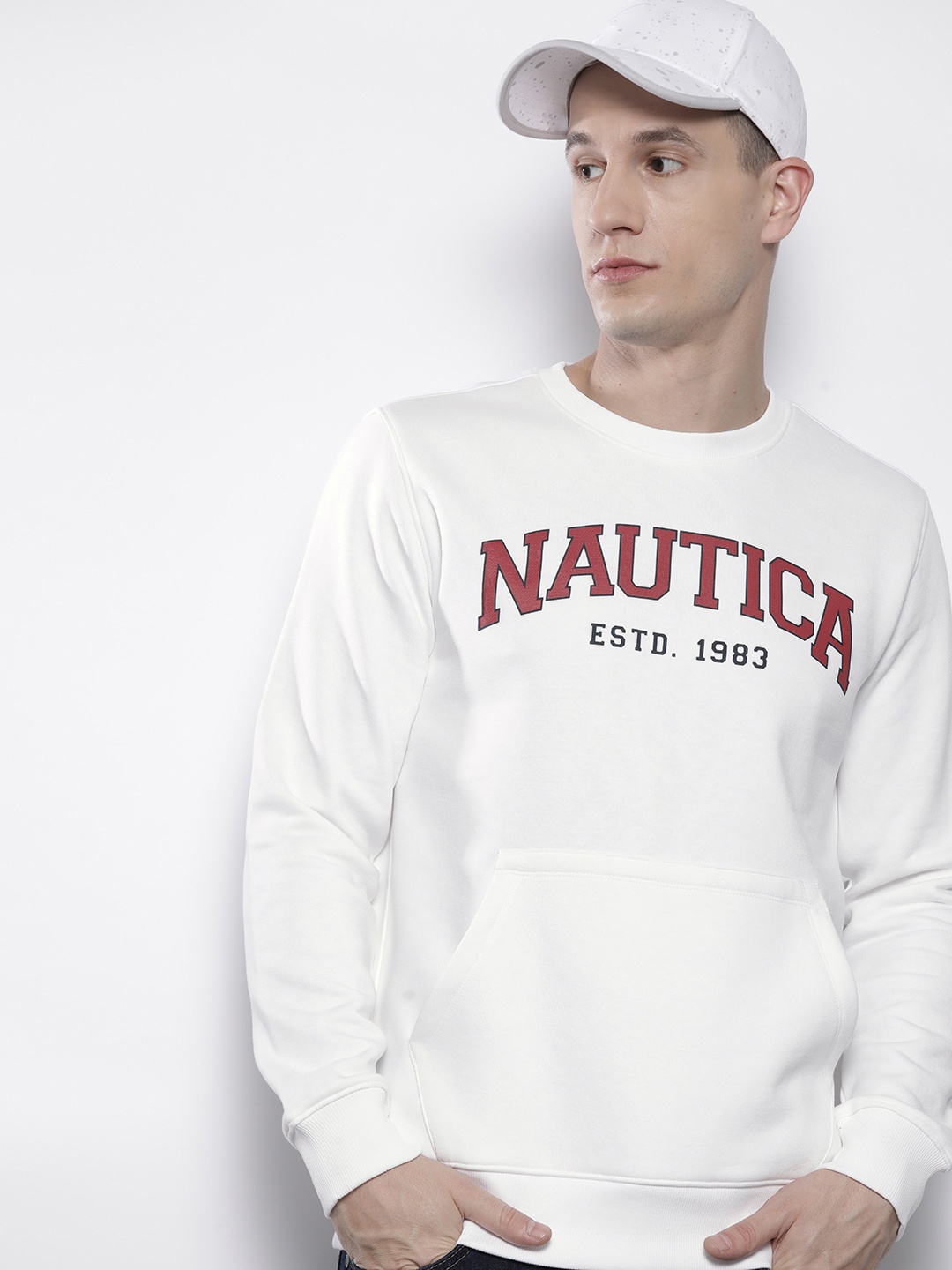 

Nautica Brand Logo Printed Sweatshirt, White