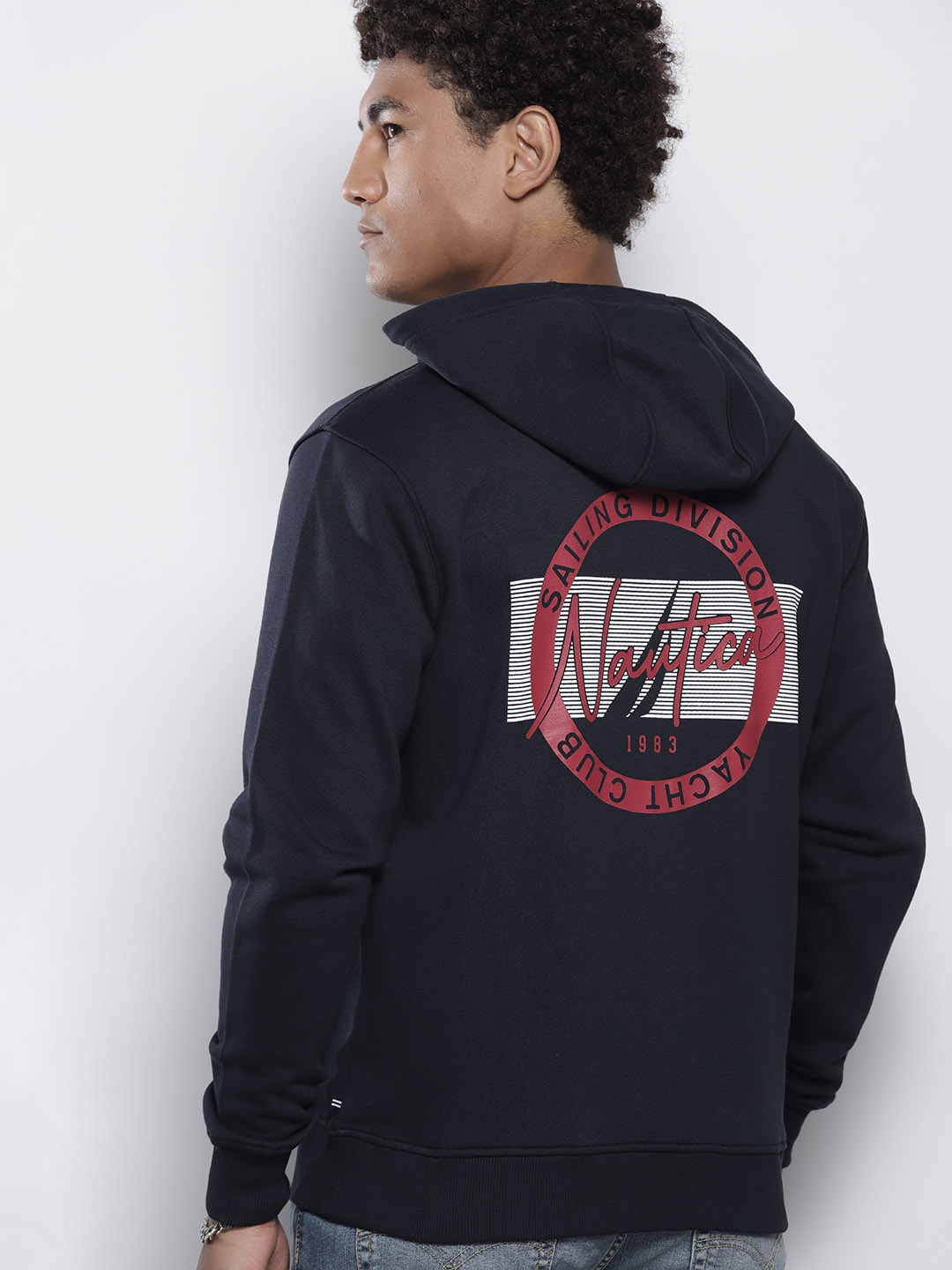 

Nautica Back Print Hooded Sweatshirt, Navy blue