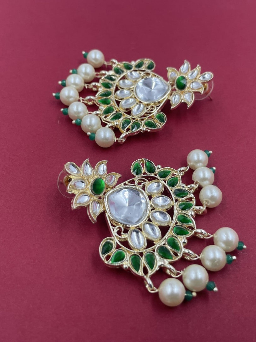 

Rhymee Gold-Plated Floral Chandbalis Earrings