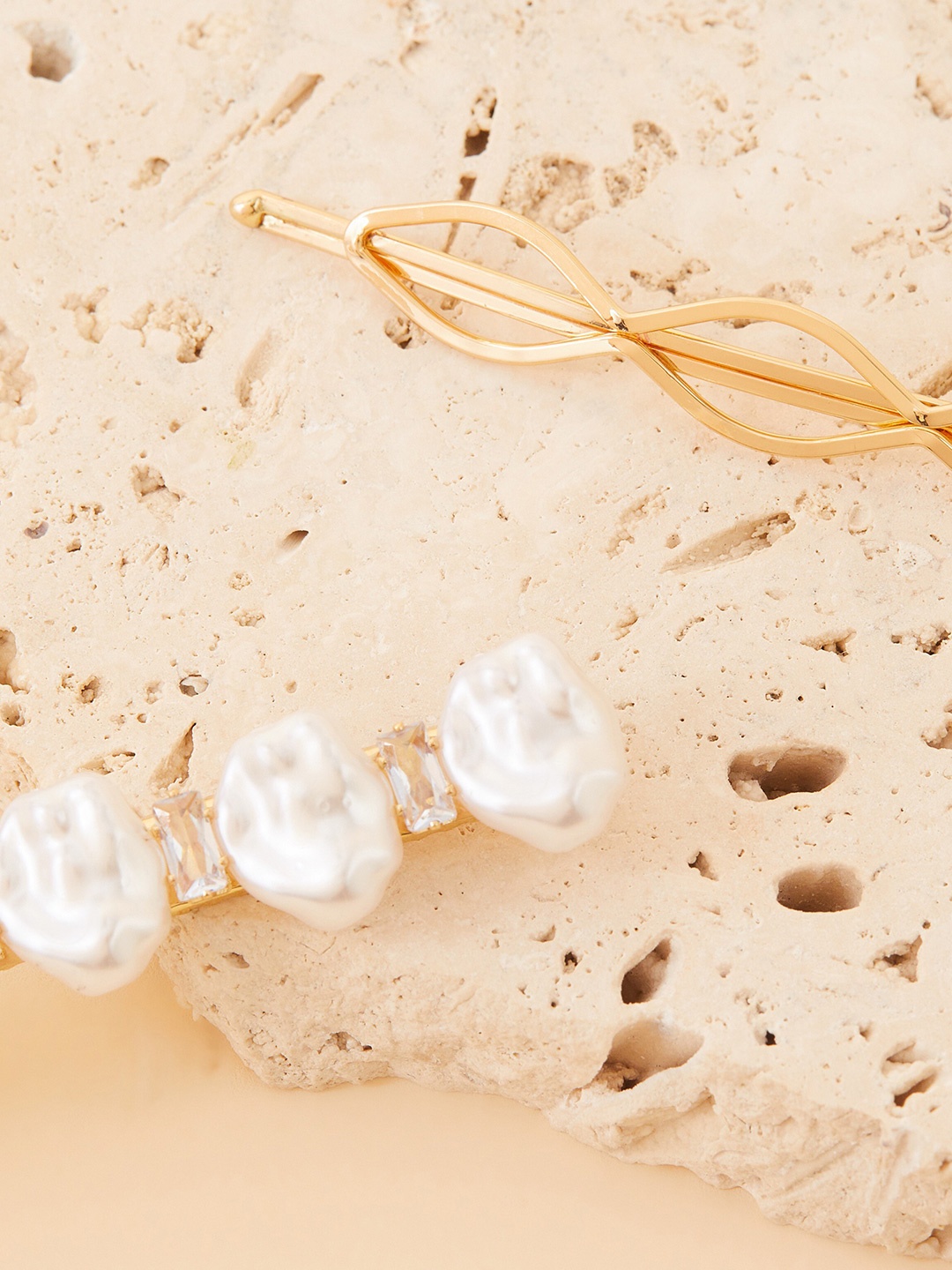 

Accessorize Women Set of 2 Beaded Bobby Pins, Gold