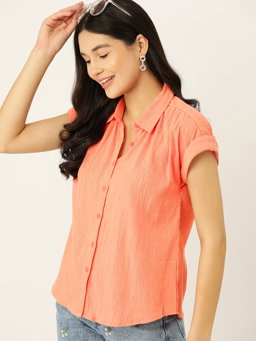 

DressBerry Classic Opaque Casual Shirt, Orange