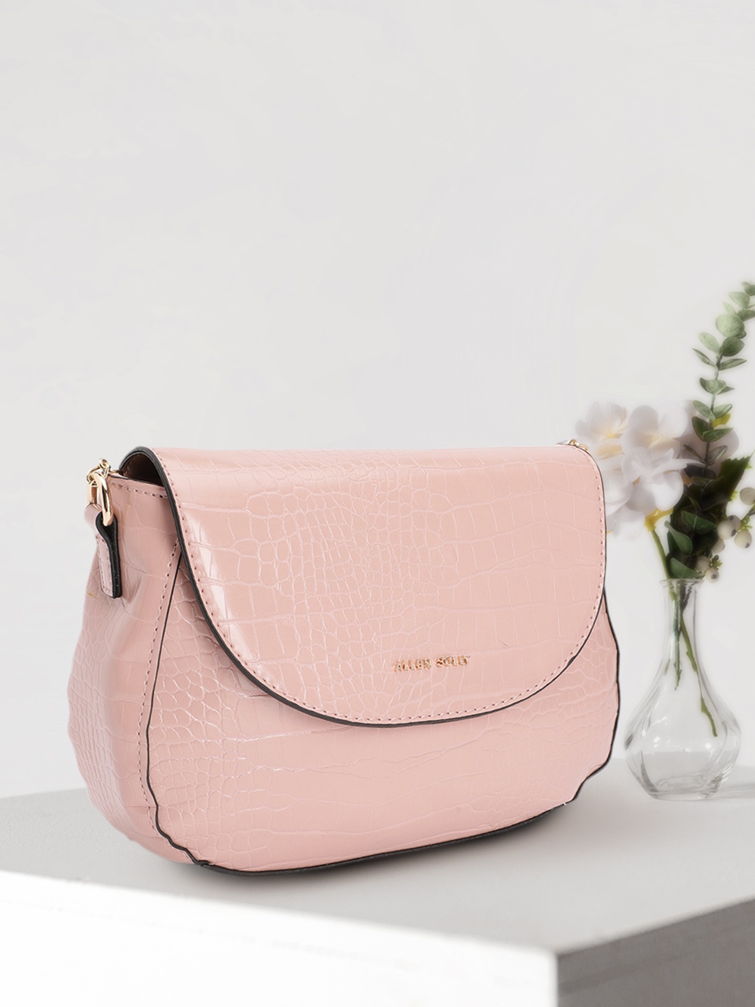 

Allen Solly Women Textured Sling Bag, Pink