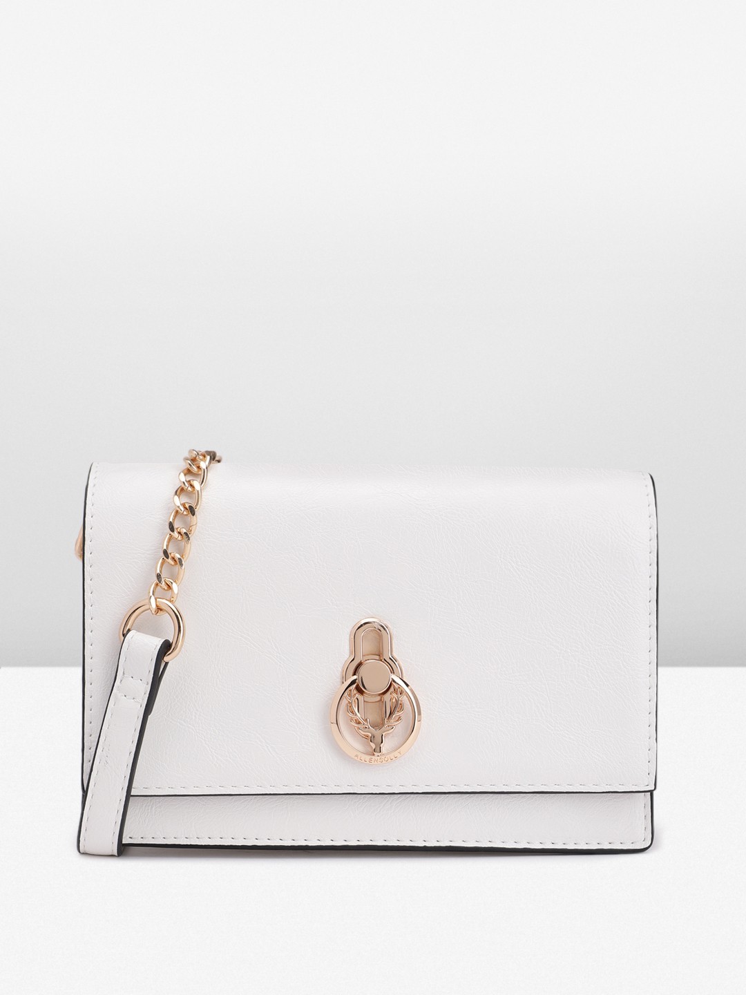 

Allen Solly Solid PU Regular Structured Sling Bag, White