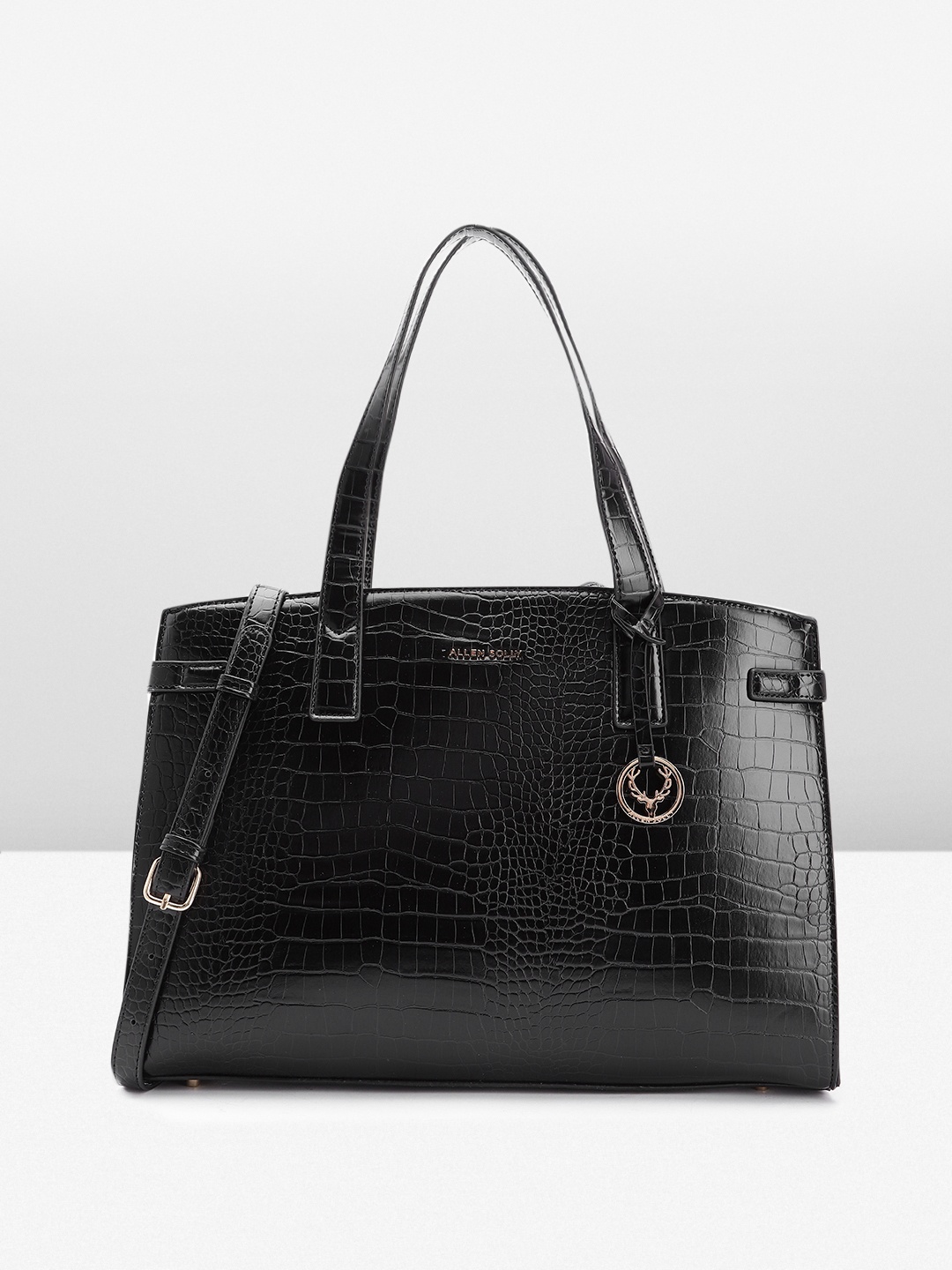 

Allen Solly Animal Textured Structured Shoulder Bag, Black