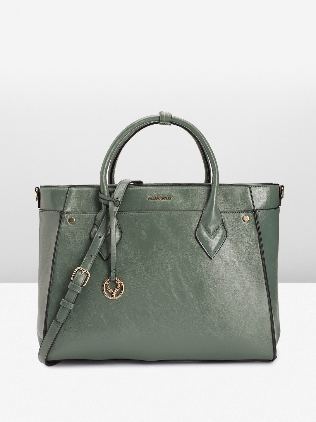 

Allen Solly Oversized Structured Handheld Bag, Green