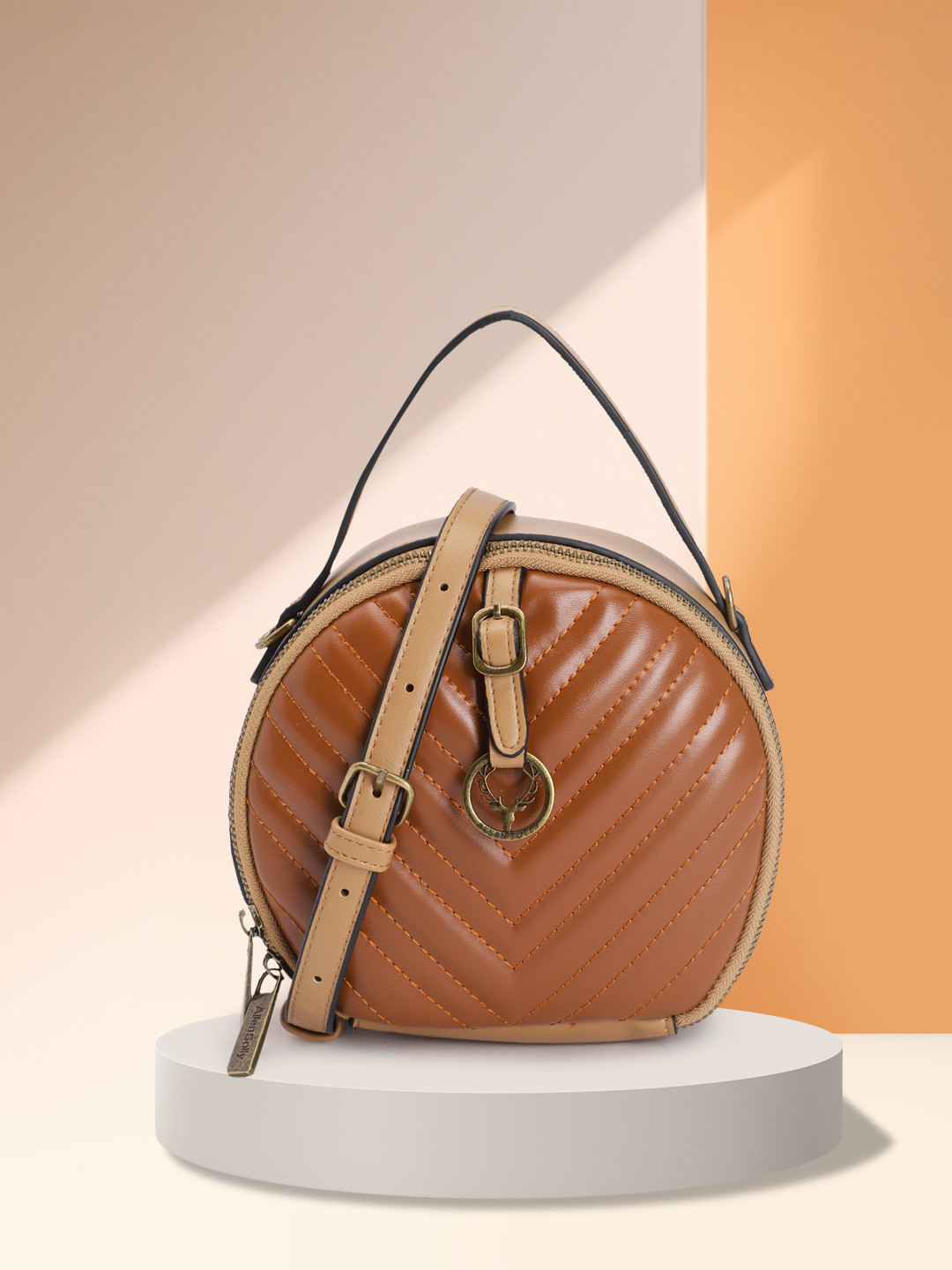 

Allen Solly Women Textured Sling Bag, Brown