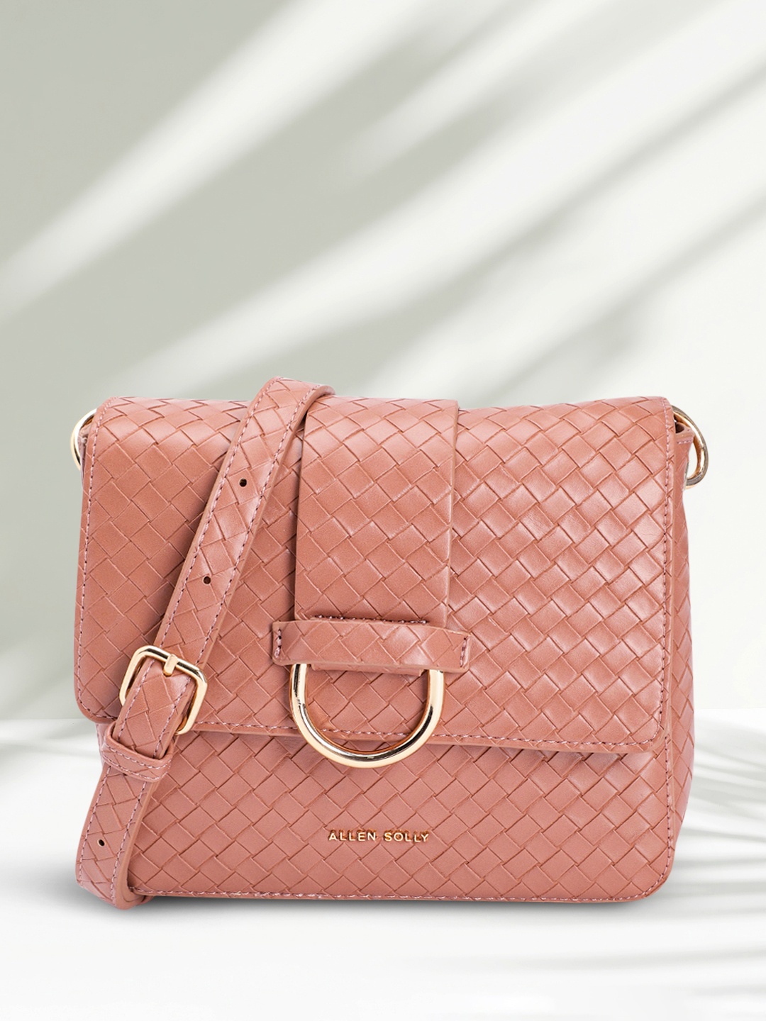 

Allen Solly Textured Structured Sling Bag, Pink