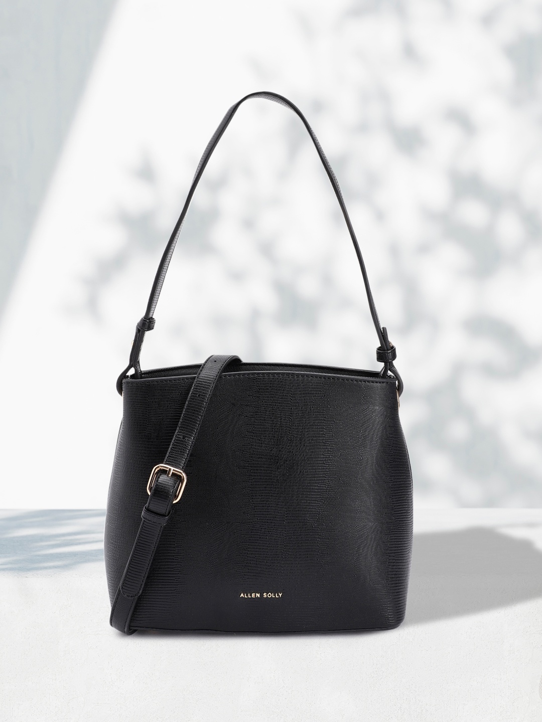 

Allen Solly Animal Textured PU Structured Shoulder Bag, Black