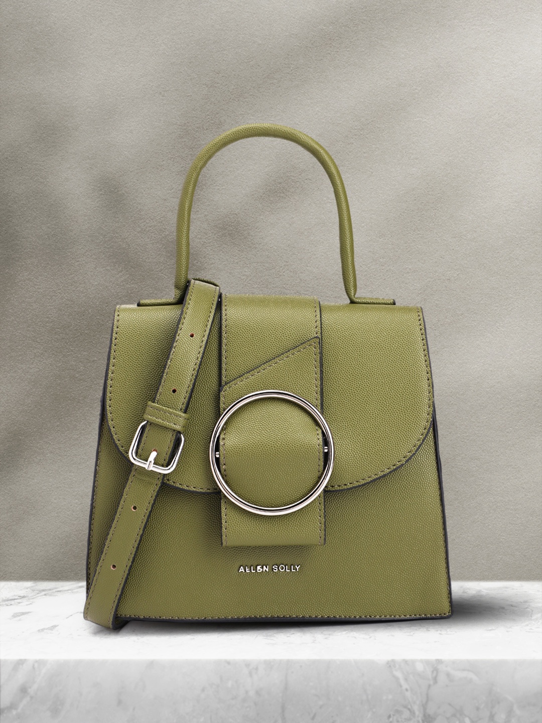 

Allen Solly Women Solid Satchel, Olive