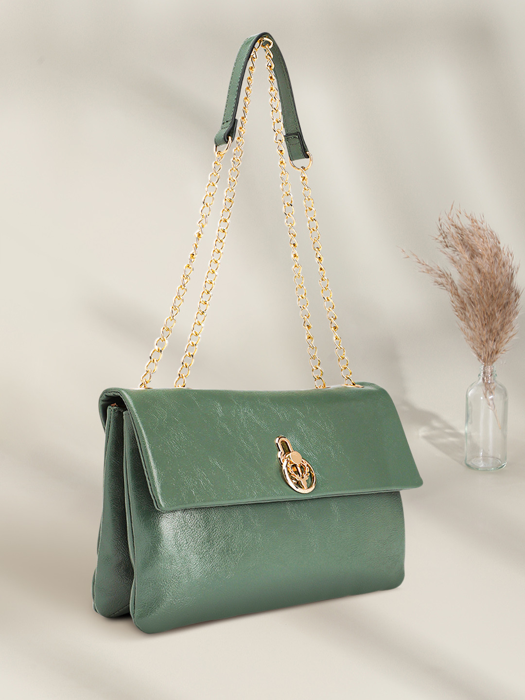 

Allen Solly Structured Shoulder Bag, Green