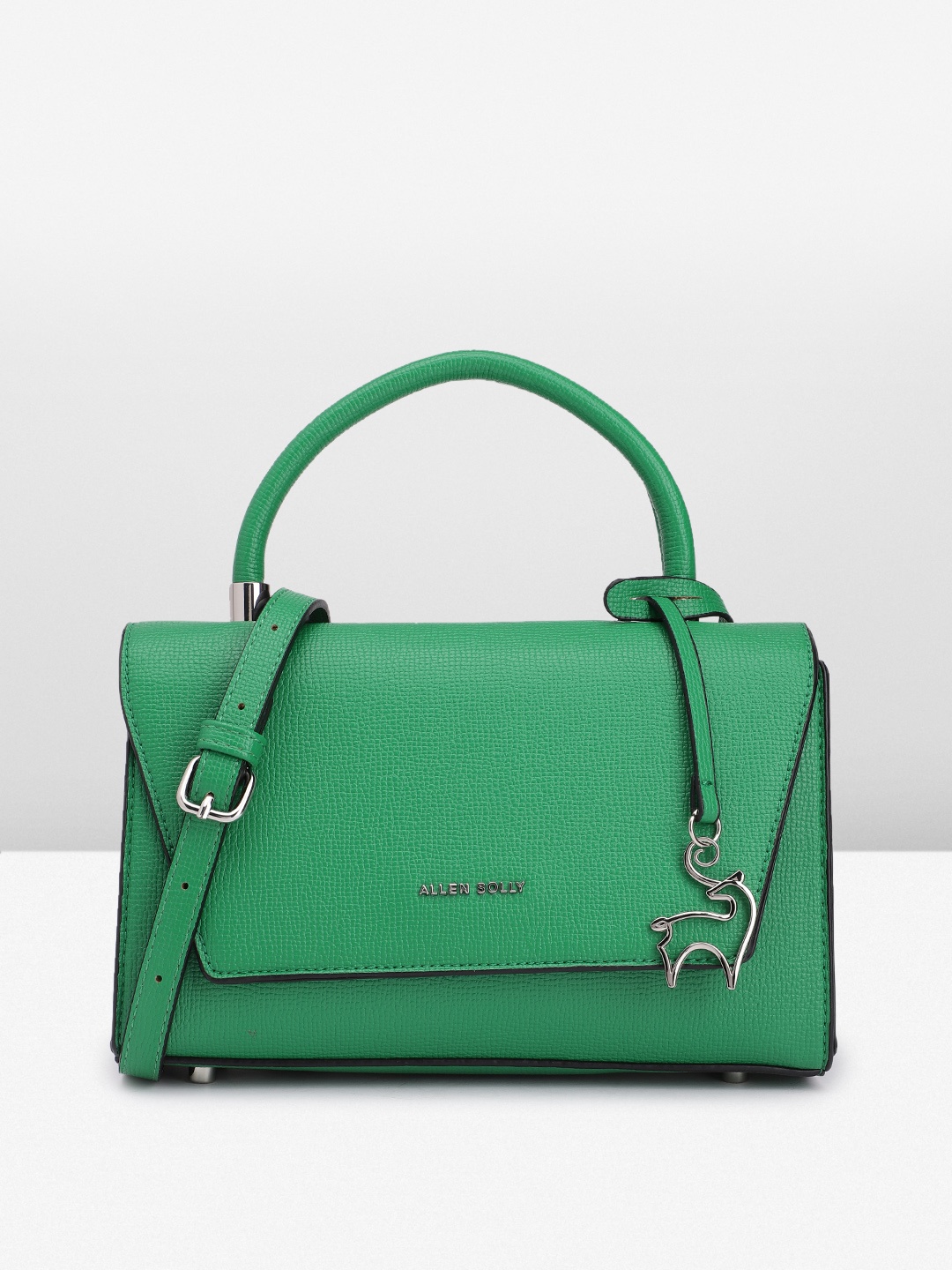 

Allen Solly Textured PU Structured Satchel with Tasselled Detail, Green