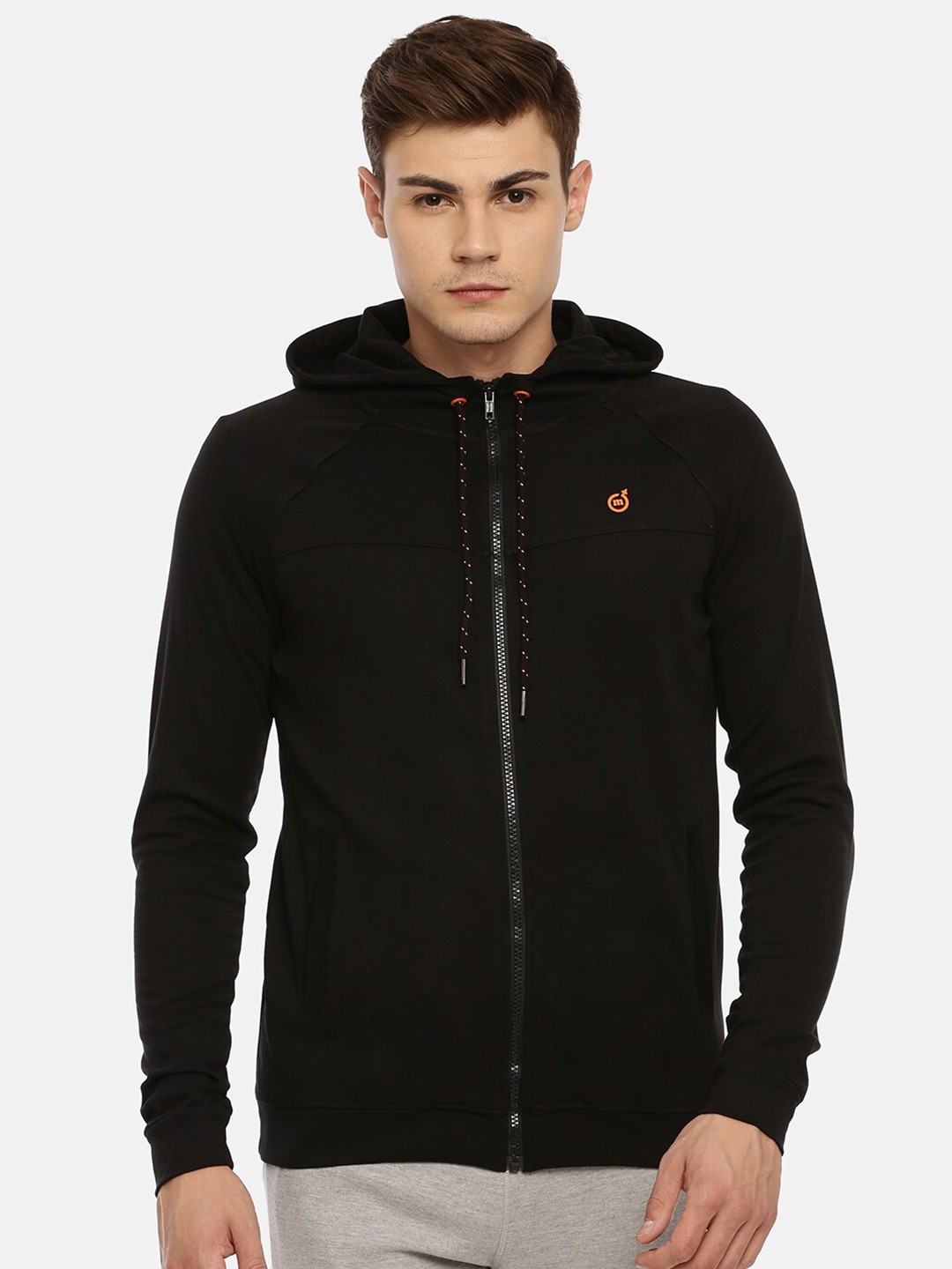 

Macroman M-Series Front Open Hooded Sweatshirt, Black