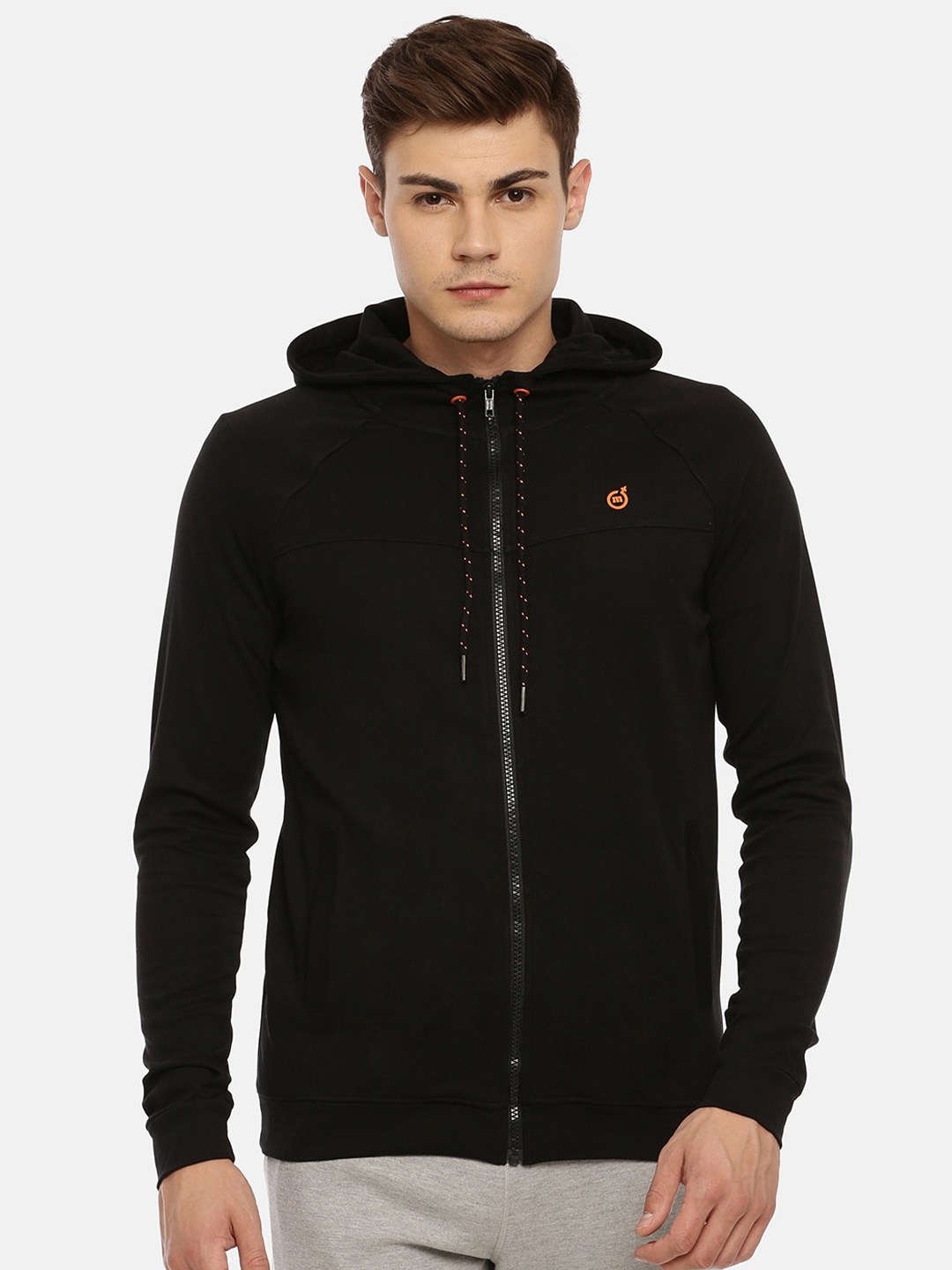 

Macroman M-Series Front Open Hooded Sweatshirt, Black