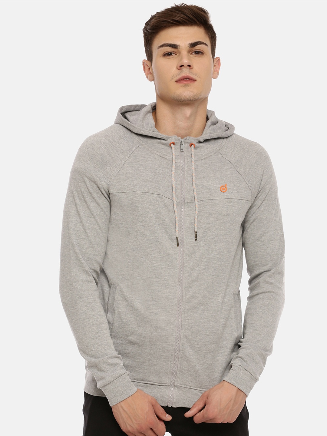 

Macroman M-Series Hooded Pullover Sweatshirt, Grey melange