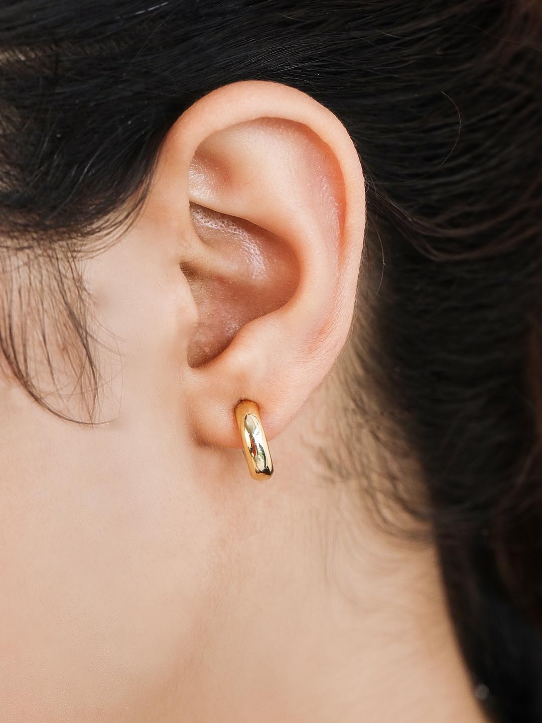 

Zavya Gold-Toned Circular Half Hoop Earrings