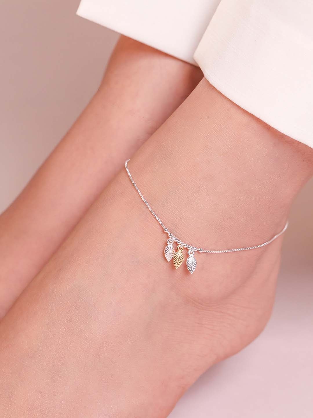 

Zavya 925 Pure Silver Chain Anklet, Multi