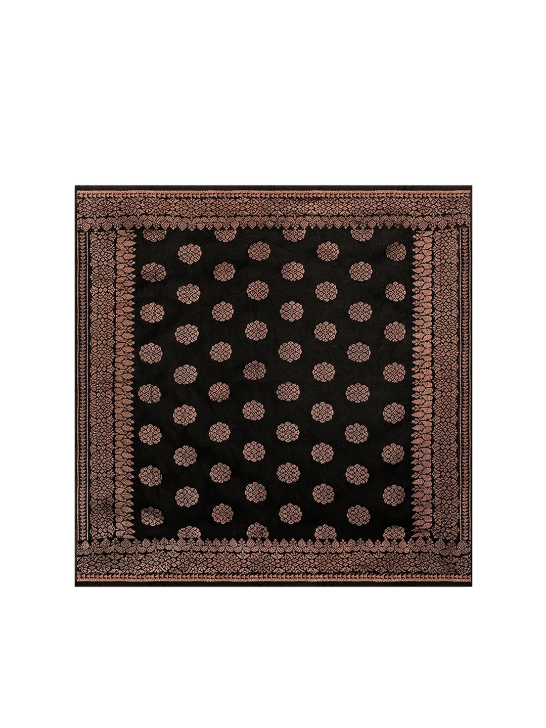 

CHOKORE Men Silk Brocade Pocket Square, Black