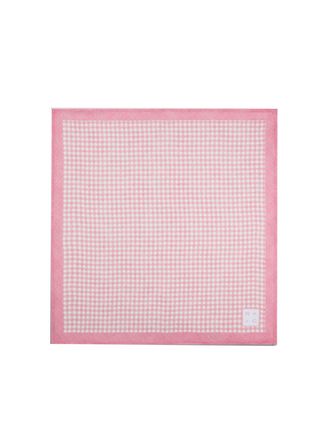 

CHOKORE Men Checked Silk Pocket Square, Pink