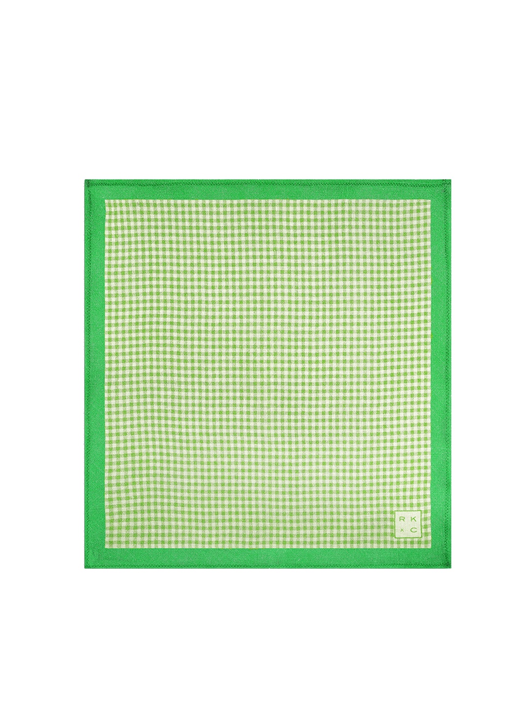 

CHOKORE Men Silk Checked Pocket Square, Green