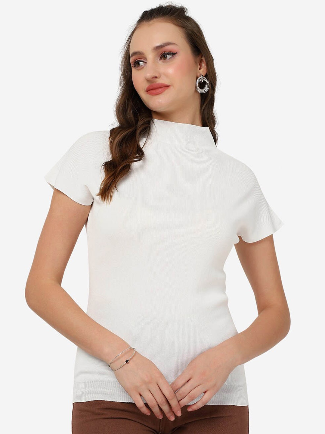 

HSR High Neck Extended Sleeve Top, White