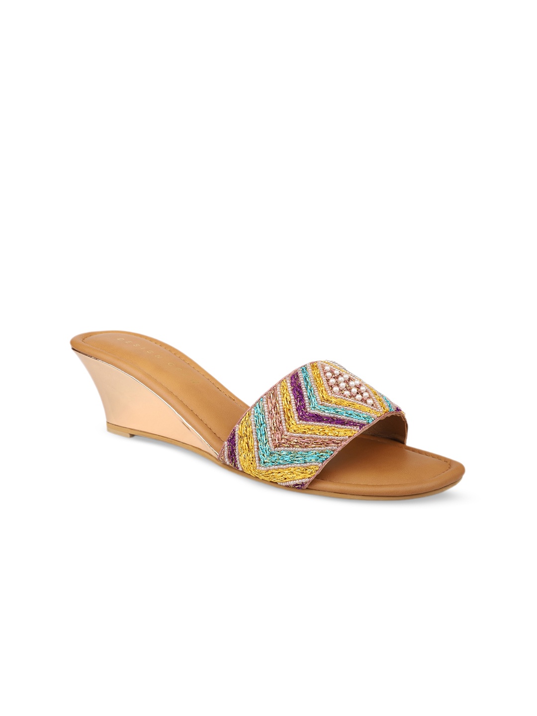 

DESIGN CREW Embellished Wedge Heels, Rose gold