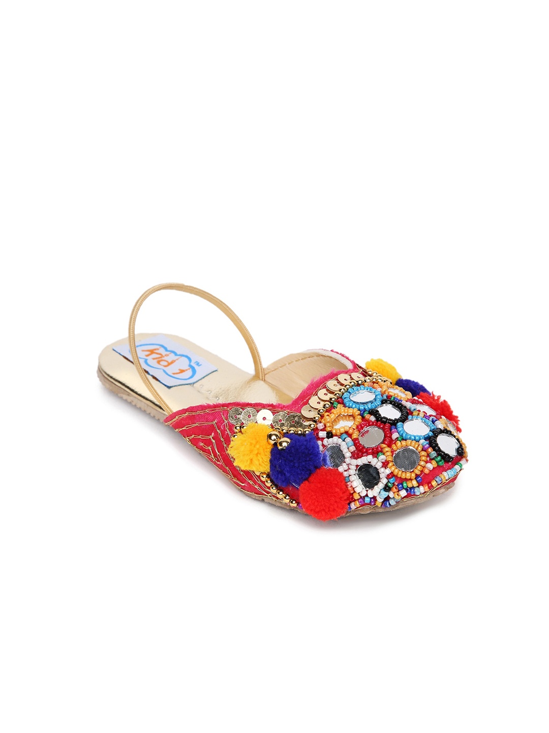 

KID1 Girls Embellished Ethnic Mules, Pink