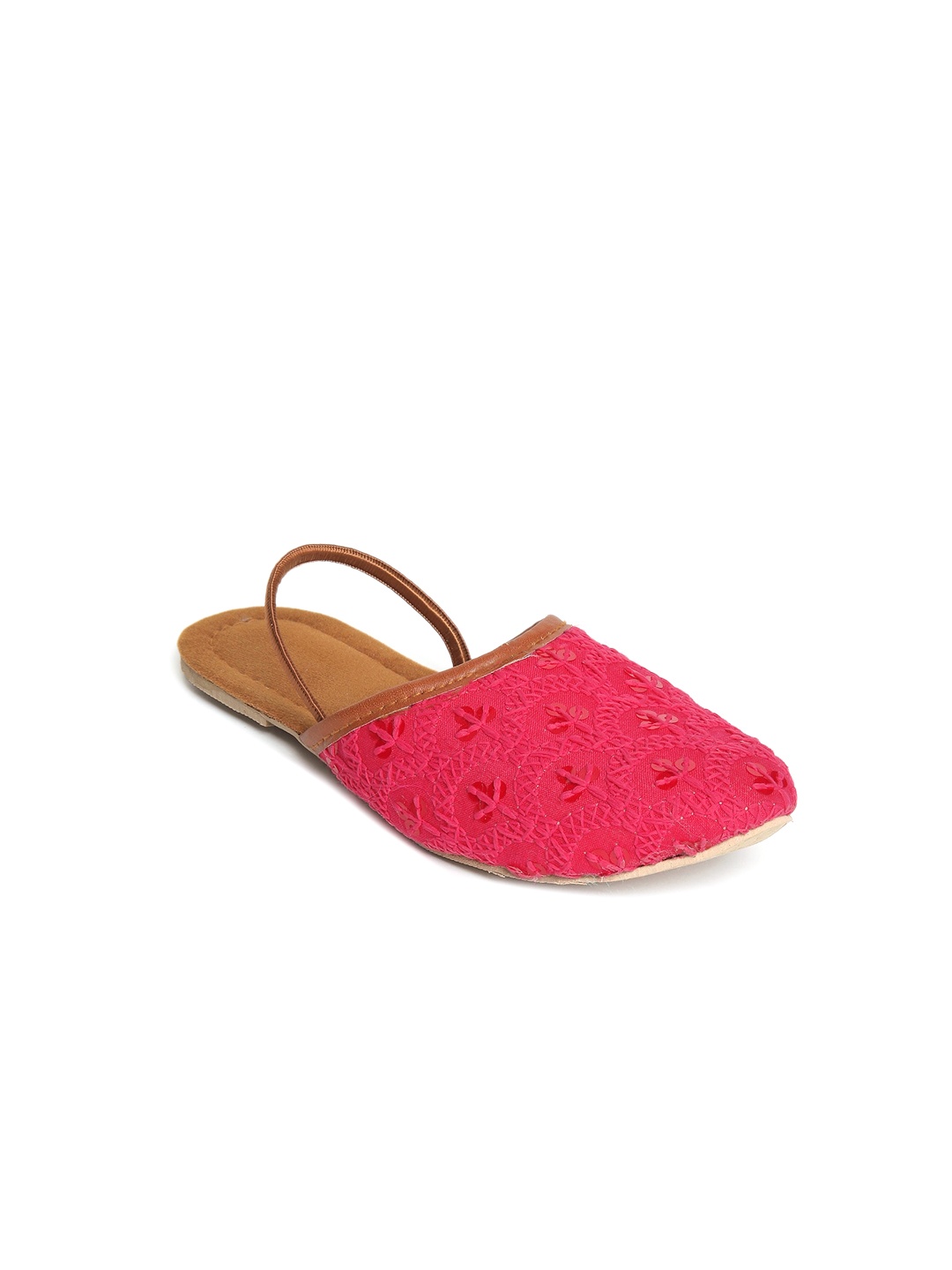 

KID1 Girls Embroidered Ethnic Mules, Pink