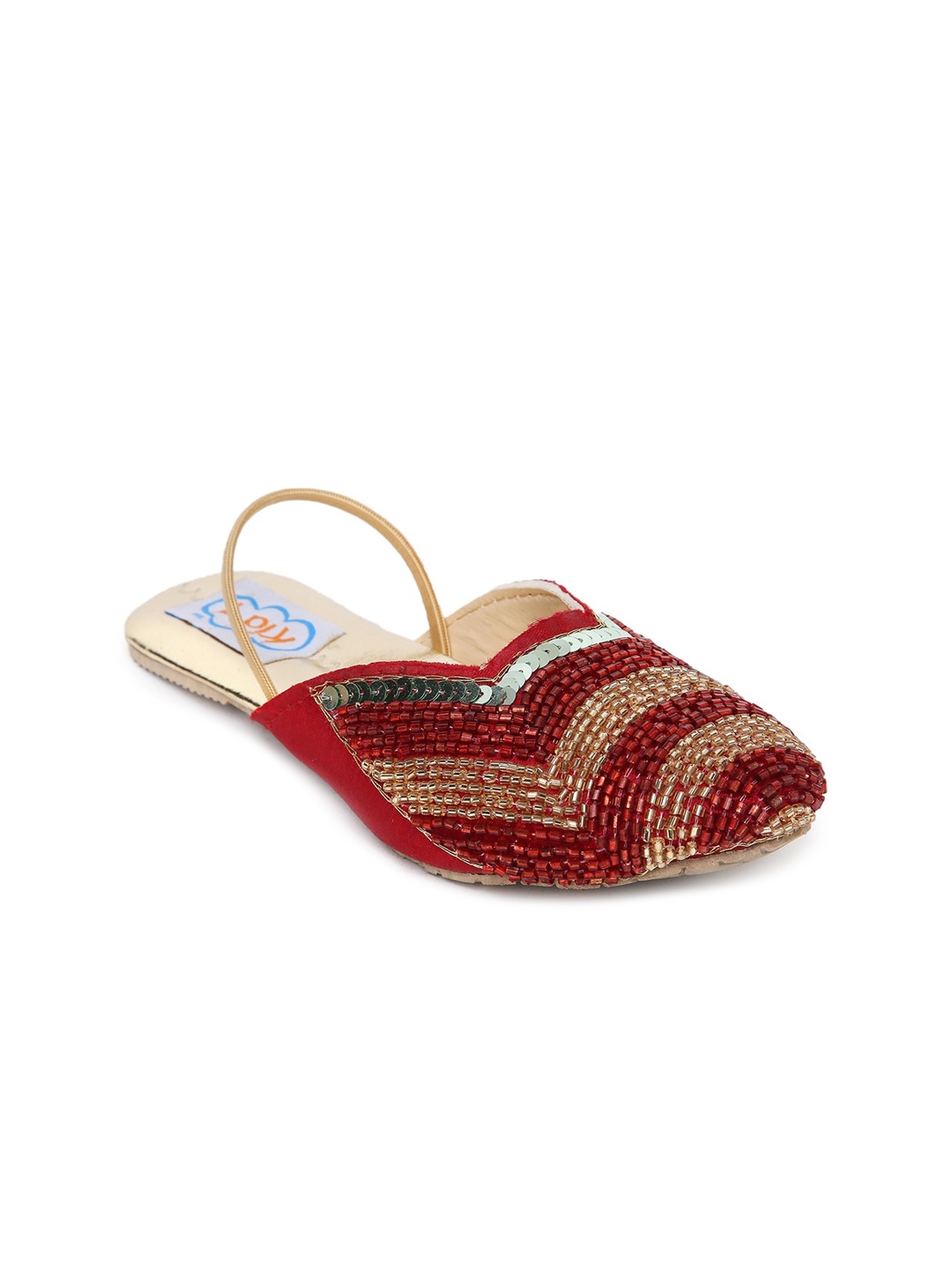 

KID1 Girls Embellished Ethnic Mules, Red