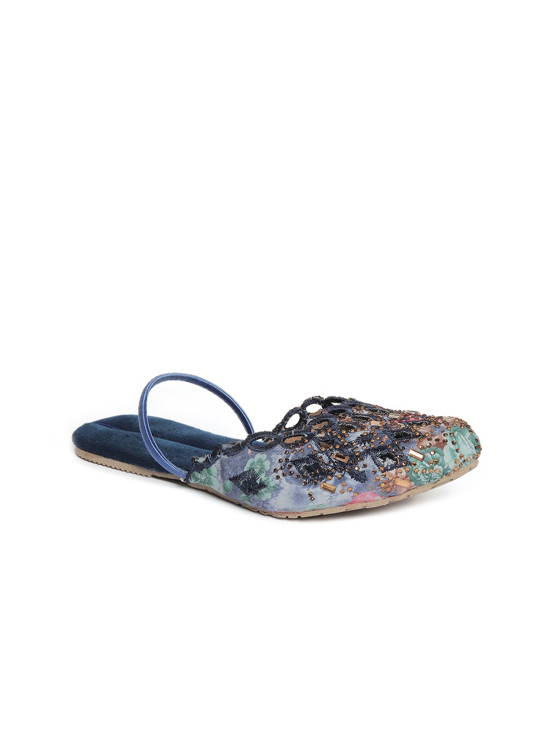 

KID1 Girls Embellished Ethnic Mules, Navy blue