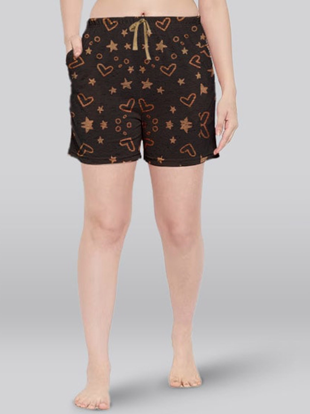 

LYRA Women Floral Printed Cotton Antimicrobial Lounge Shorts, Black