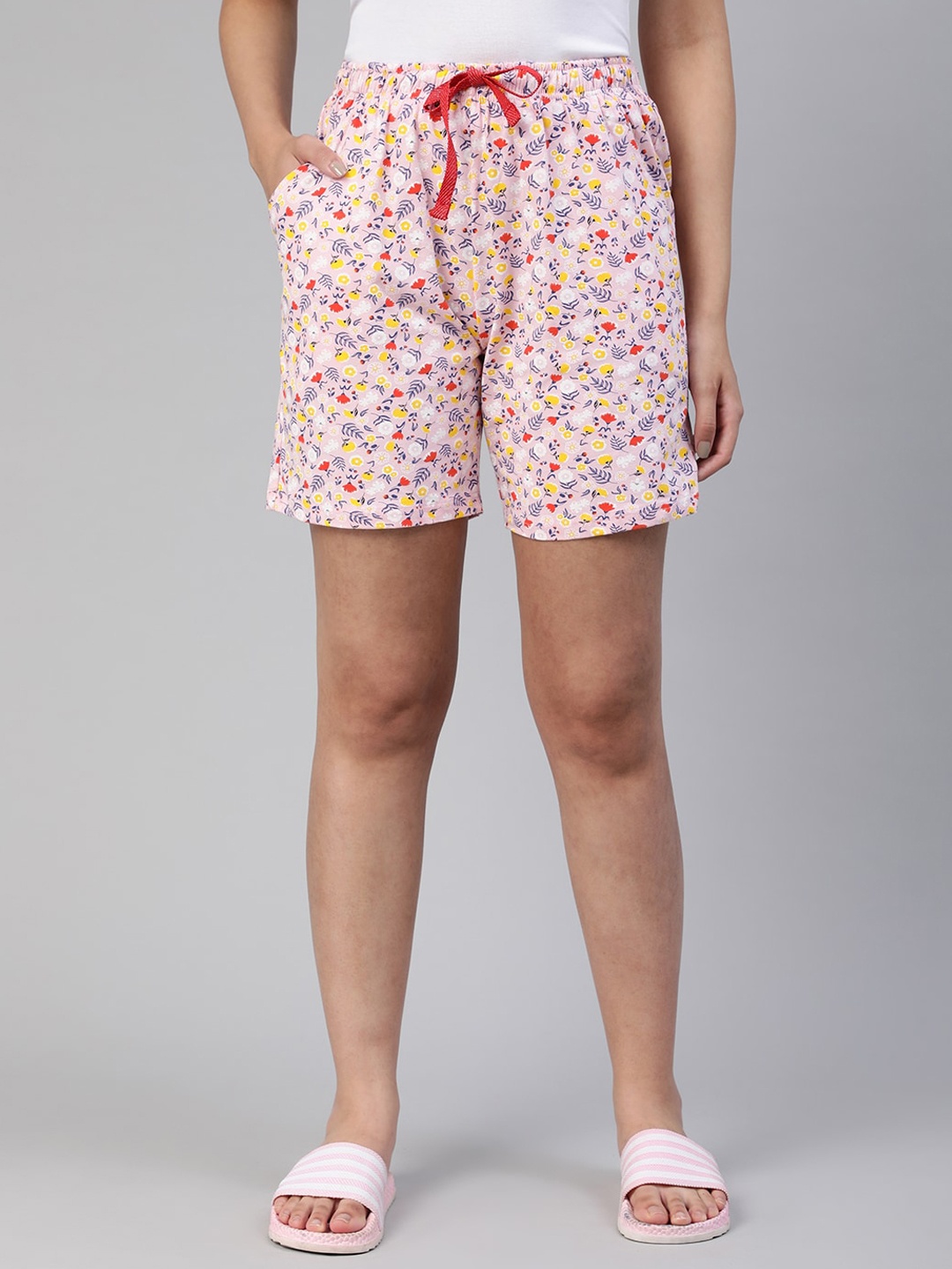 

LYRA Women Floral Printed High-Rise Running Antimicrobial Technology Shorts, Pink