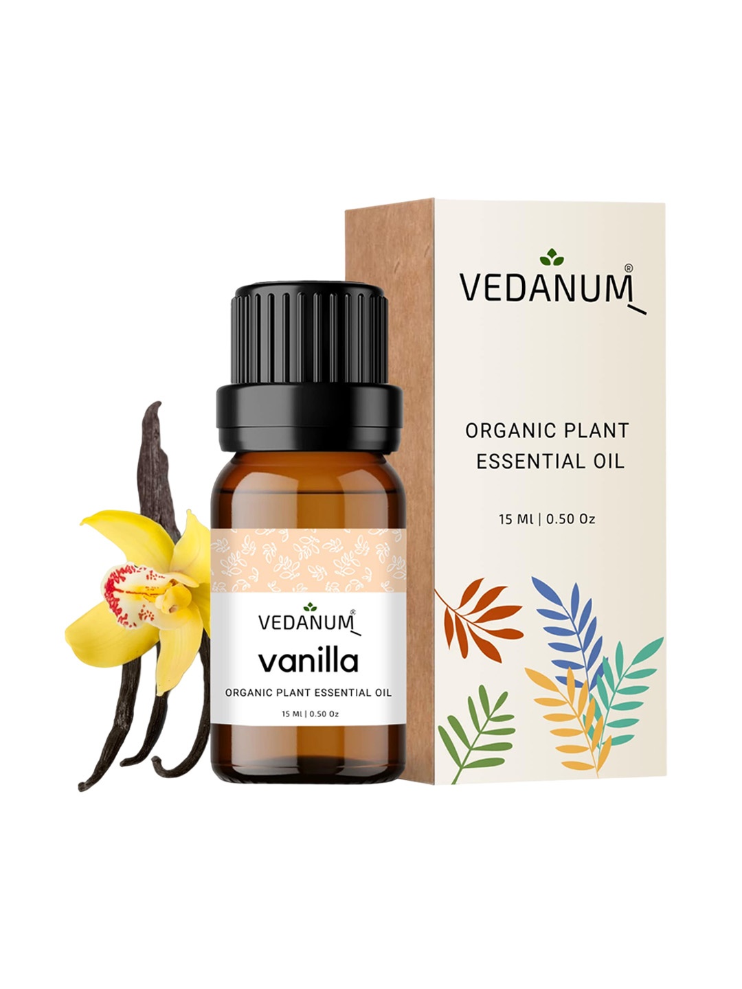 

VEDANUM Vanilla Organic Plant Essential Oil - 15 ml, Transparent