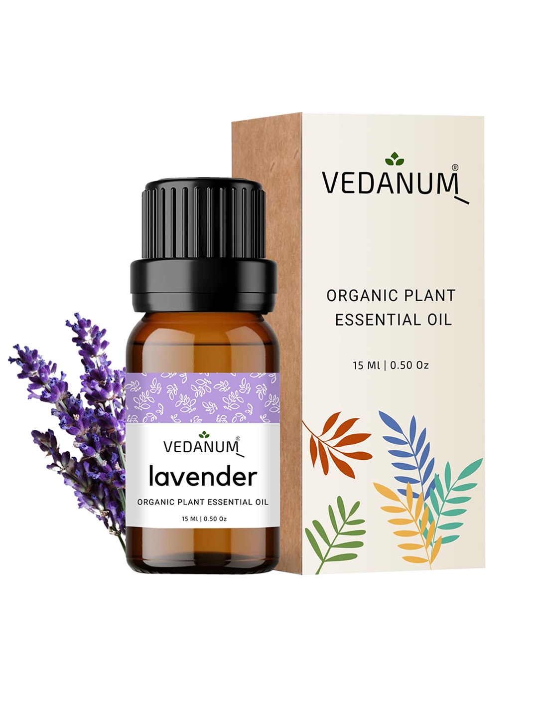 

VEDANUM Lavender Organic Plant Essential Oil 15 ml, Brown