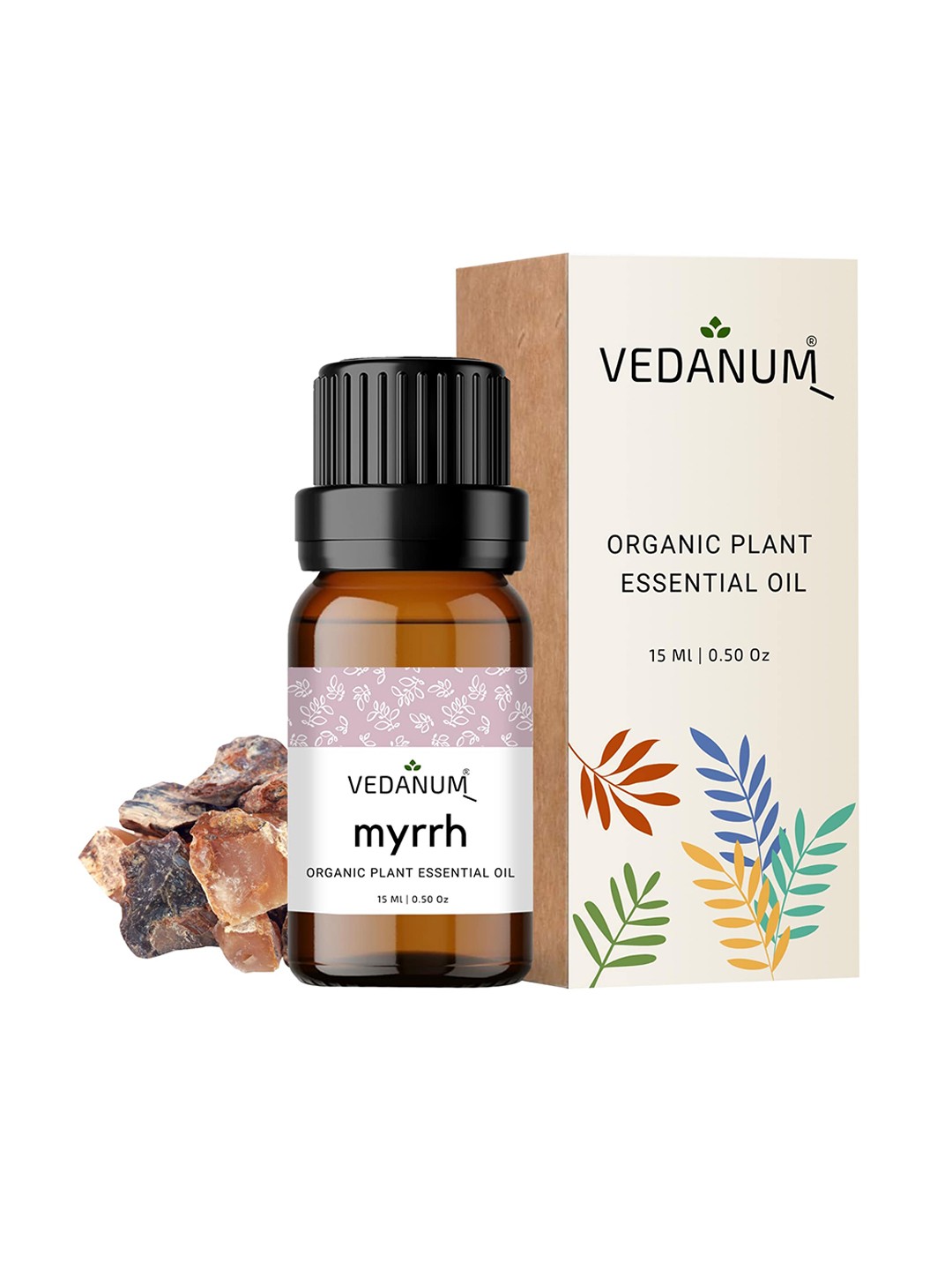 

VEDANUM Myrrh Organic Plant Essential Oil 15 ml, Brown