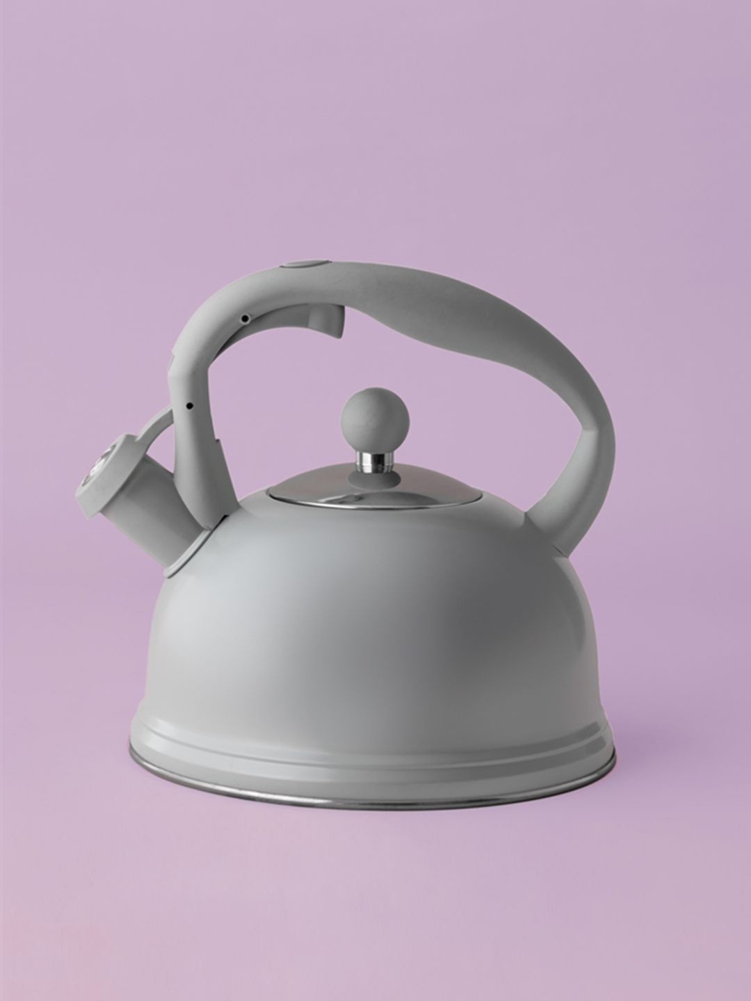 TYPHOON Grey Solid Stainless Steel Glossy Kettle 1.8 L