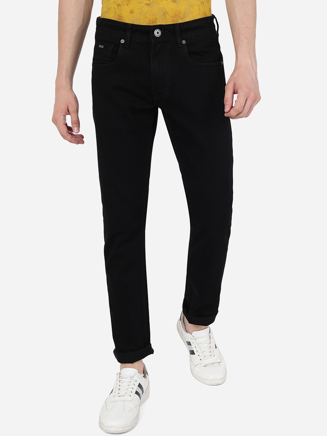 

Greenfibre Men Mid Rise Slim Fit Stretchable Cotton Jeans, Black