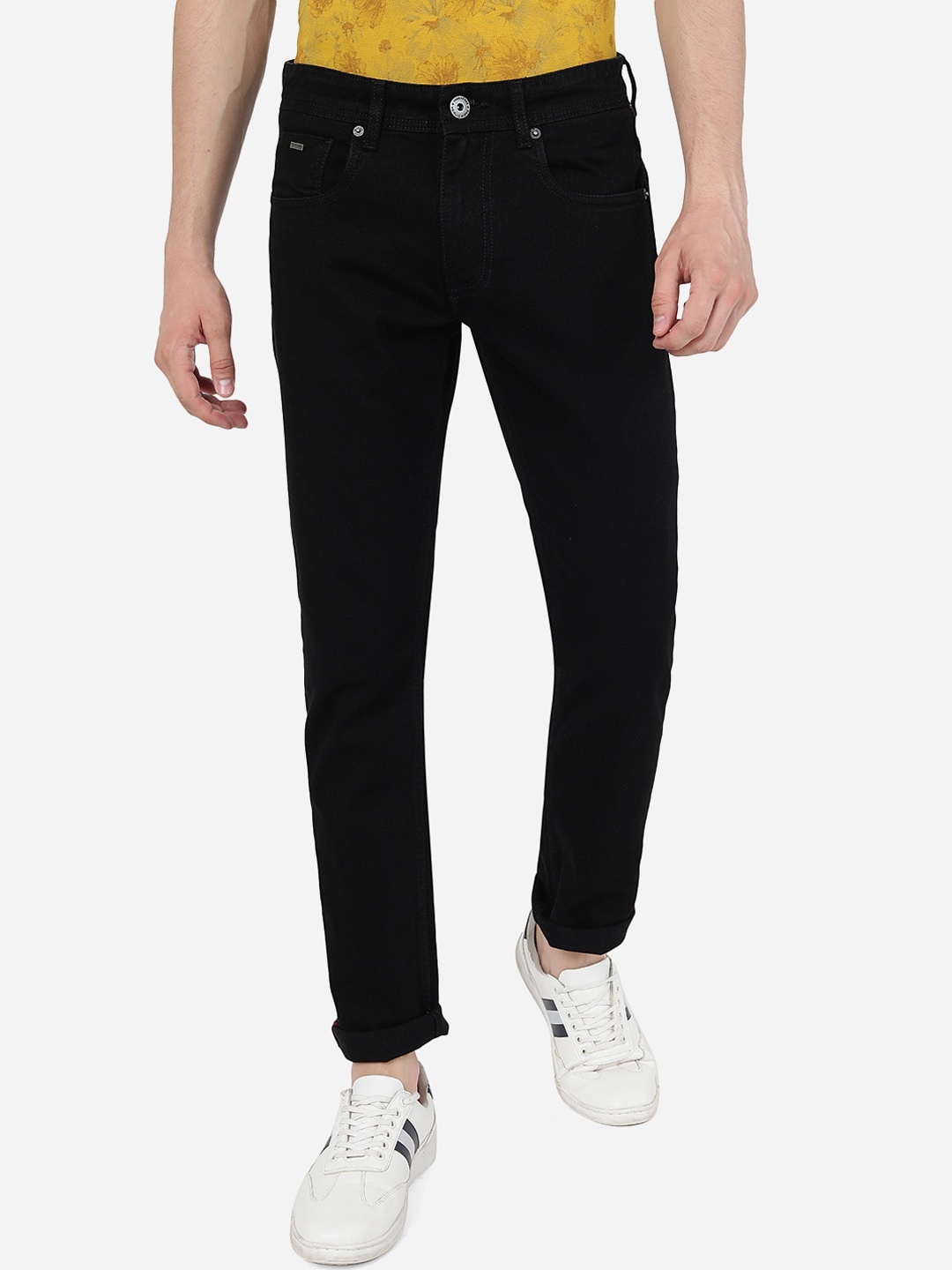 

Greenfibre Men Mid Rise Slim Fit Stretchable Cotton Jeans, Black