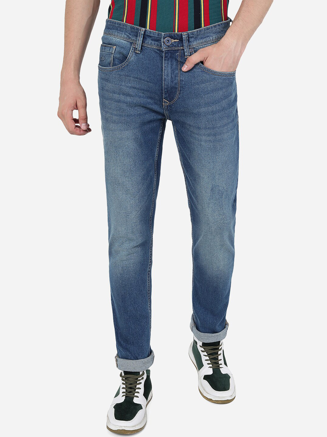 

JADE BLUE Men Slim Fit Heavy Fade Clean Look Stretchable Cotton Jeans