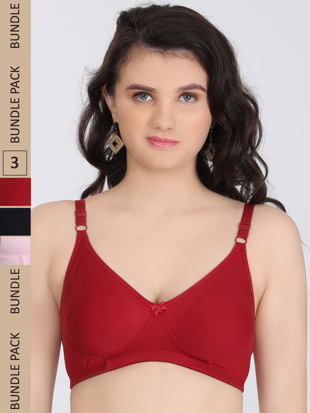 

Innocence Black & Maroon Bra Full Coverage