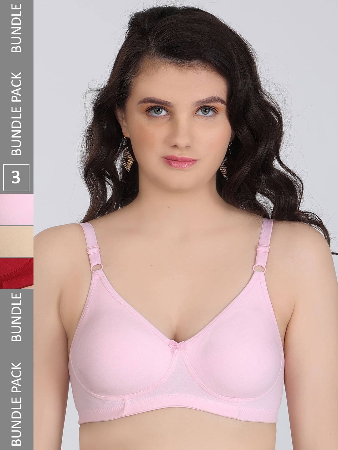 

Innocence Pack Of 3 Full Coverage All Day Comfort Seamless Everyday Bra, Pink